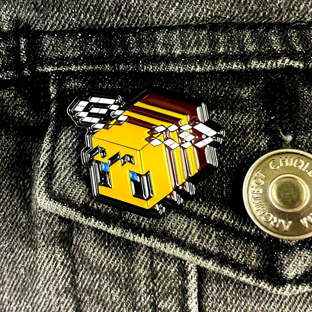 Pixel Bumblebee 1 Inch Enamel Pin